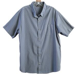 Travis Mathew XL Blue Dotted Short Sleeve Button Up Shirt Casual Golf